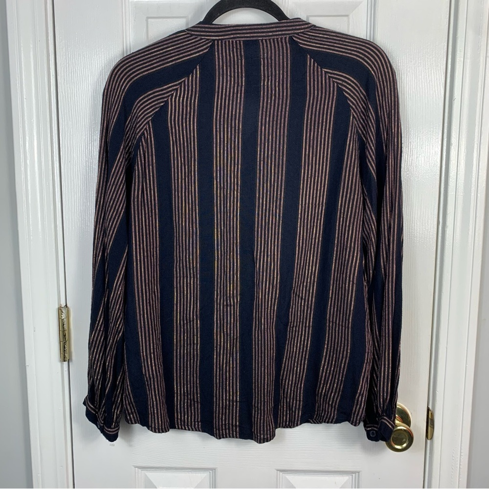 Rails Edith Blouse in Midas Stripe Metallic Size XS - Picture 5 of 8